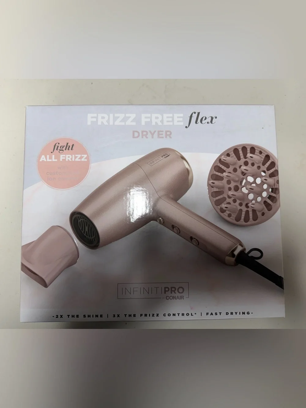 InfinitiPRO Frizz Free Flex Hair Dryer - Rose Gold